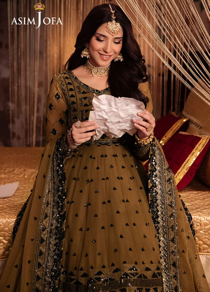 Vasl by Asim Jofa Embroidered Chiffon Suits Unstitched 3 Piece AJ24V AJYV-06 - Luxury Collection