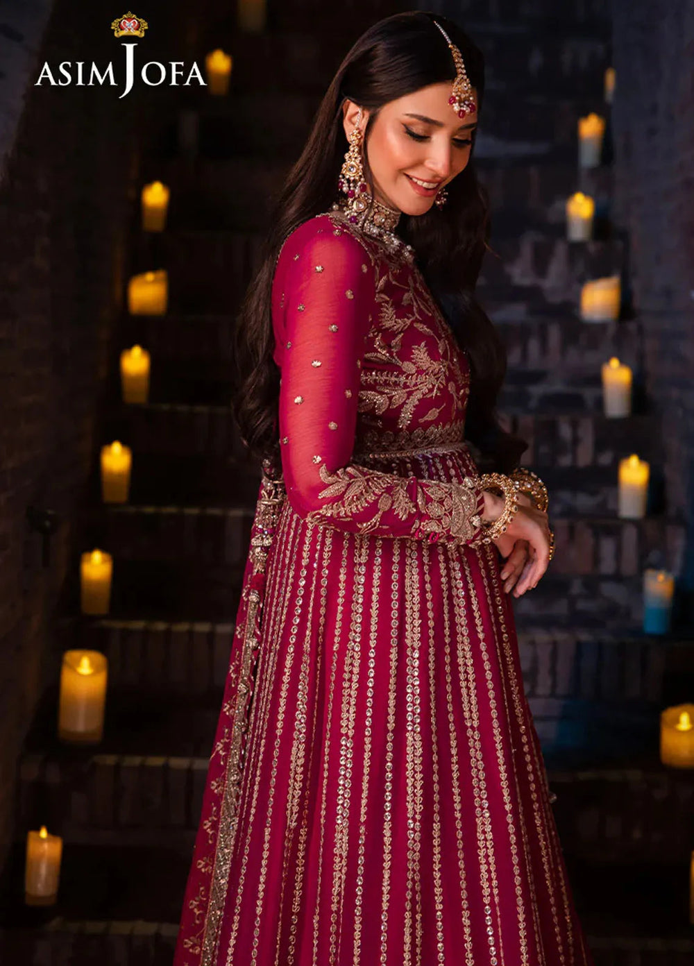 Vasl by Asim Jofa Embroidered Chiffon Suits Unstitched 3 Piece AJ24V AJYV-07 - Luxury Collection