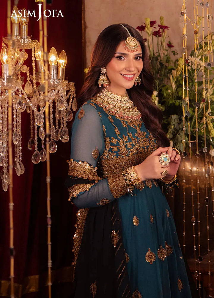 Vasl by Asim Jofa Embroidered Chiffon Suits Unstitched 3 Piece AJ24V AJYV-09 - Luxury Collection