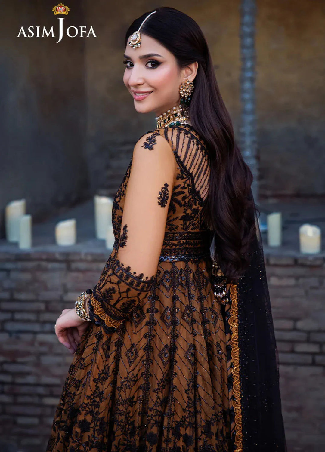 Vasl by Asim Jofa Embroidered Net Suits Unstitched 3 Piece AJ24V AJYV-08 - Luxury Collection