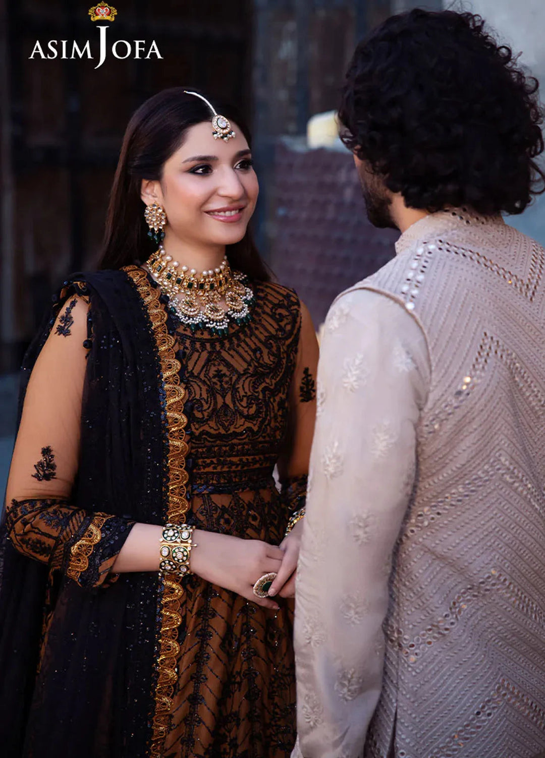 Vasl by Asim Jofa Embroidered Net Suits Unstitched 3 Piece AJ24V AJYV-08 - Luxury Collection