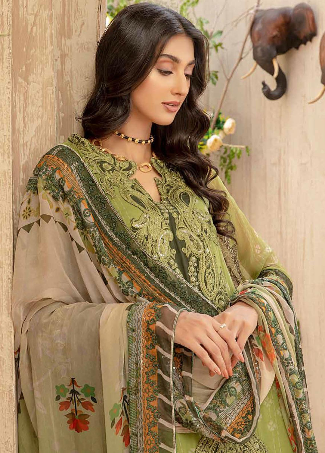 Vasl by Charizma Embroidered Chiffon Suits Unstitched 3 Piece CRZ21V-2 VSL-11 - Formals Collection
