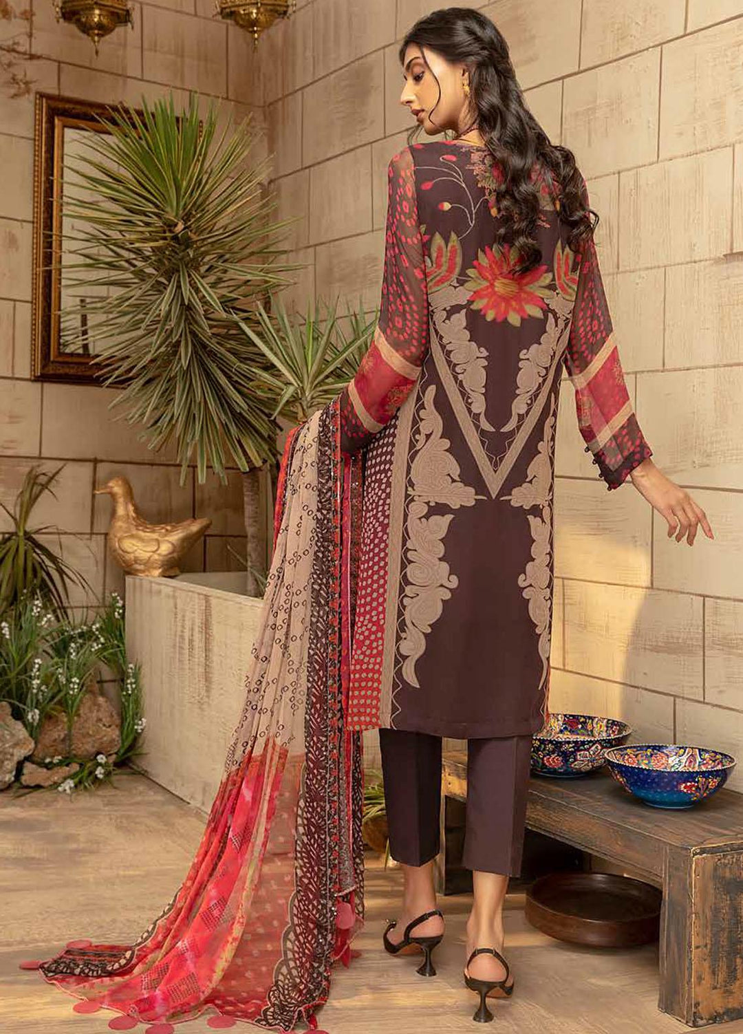 Vasl by Charizma Embroidered Chiffon Suits Unstitched 3 Piece CRZ21V-2 VSL-12 - Formals Collection