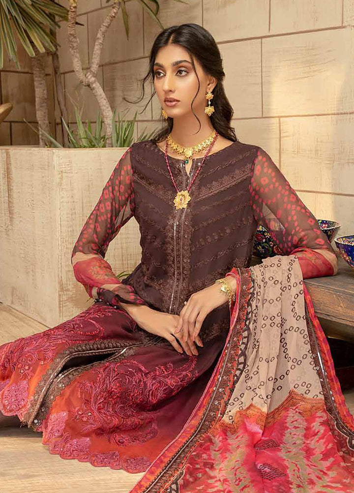 Vasl by Charizma Embroidered Chiffon Suits Unstitched 3 Piece CRZ21V-2 VSL-12 - Formals Collection