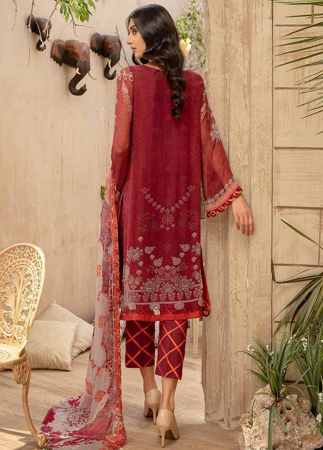 Vasl by Charizma Embroidered Chiffon Suits Unstitched 3 Piece CRZ21V-2 VSL-15 - Formals Collection
