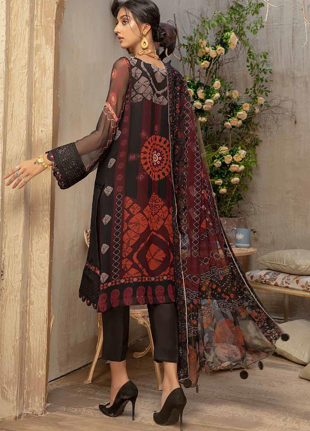 Vasl by Charizma Embroidered Chiffon Suits Unstitched 3 Piece CRZ21V-2 VSL-16 - Formals Collection