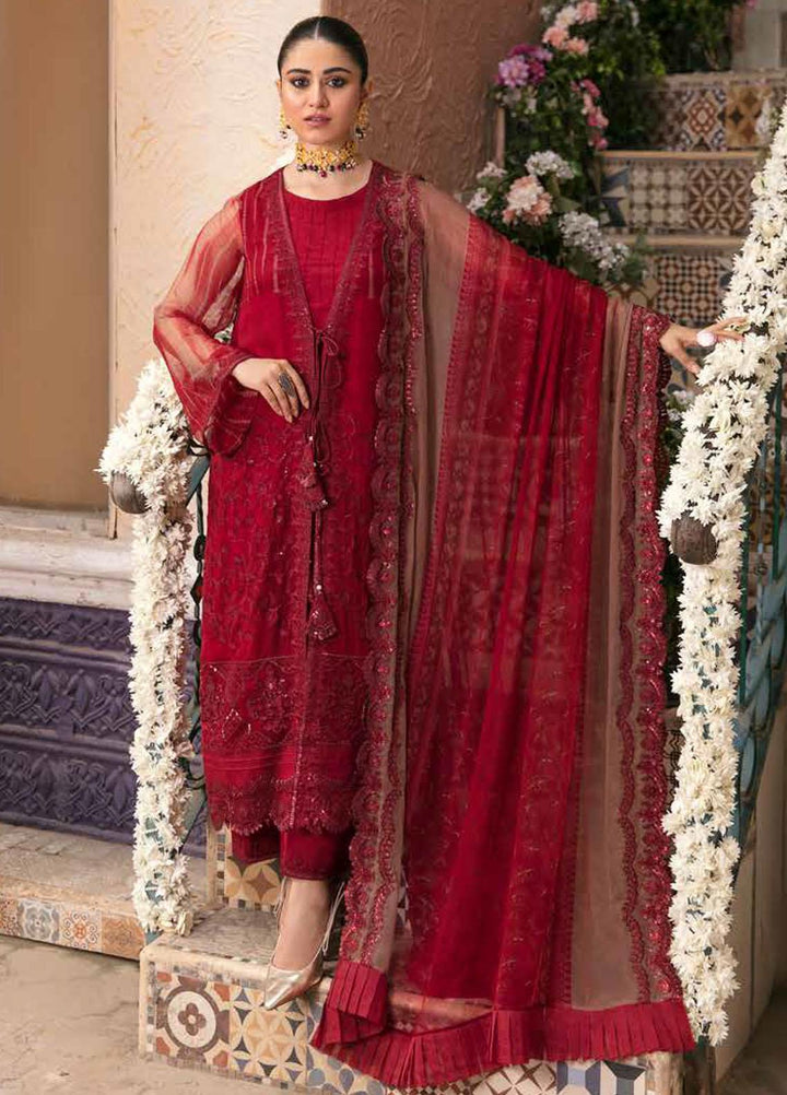 Vasl by Charizma Embroidered Chiffon Suits Unstitched 3 Piece CRZ22V VSL-09 - Luxury Collection