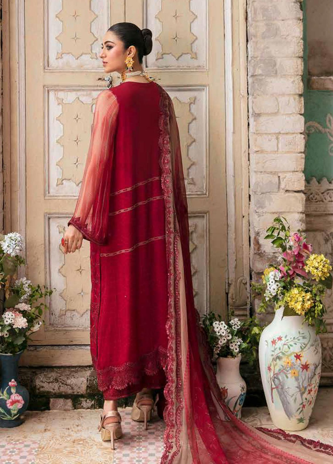Vasl by Charizma Embroidered Chiffon Suits Unstitched 3 Piece CRZ22V VSL-09 - Luxury Collection