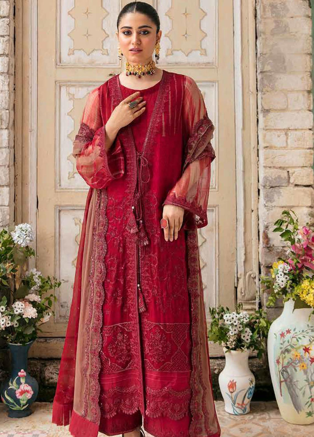 Vasl by Charizma Embroidered Chiffon Suits Unstitched 3 Piece CRZ22V VSL-09 - Luxury Collection