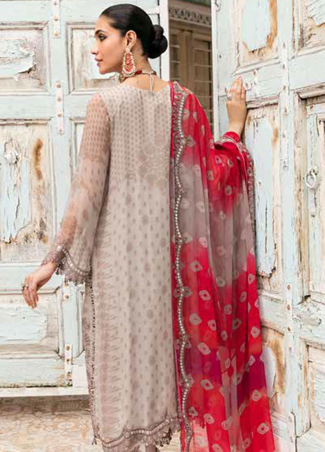 Vasl by Charizma Embroidered Chiffon Suits Unstitched 3 Piece CRZ22V VSL-10 - Luxury Collection