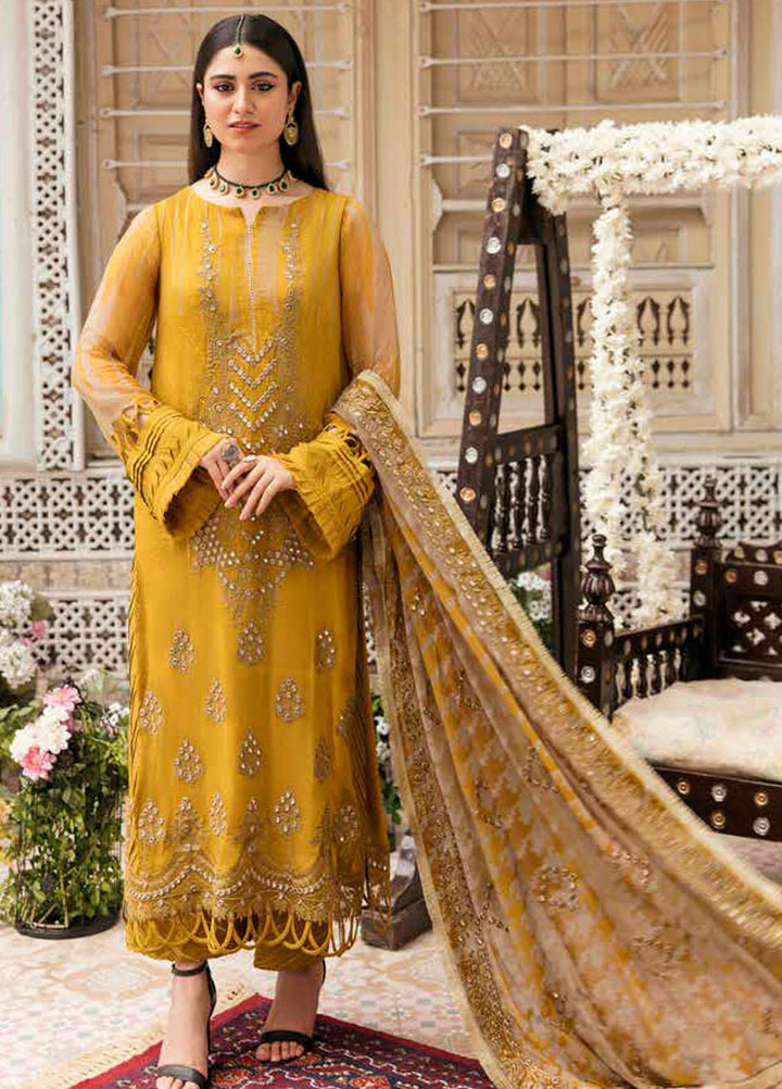 Vasl by Charizma Embroidered Chiffon Suits Unstitched 3 Piece CRZ22V VSL-11 - Luxury Collection