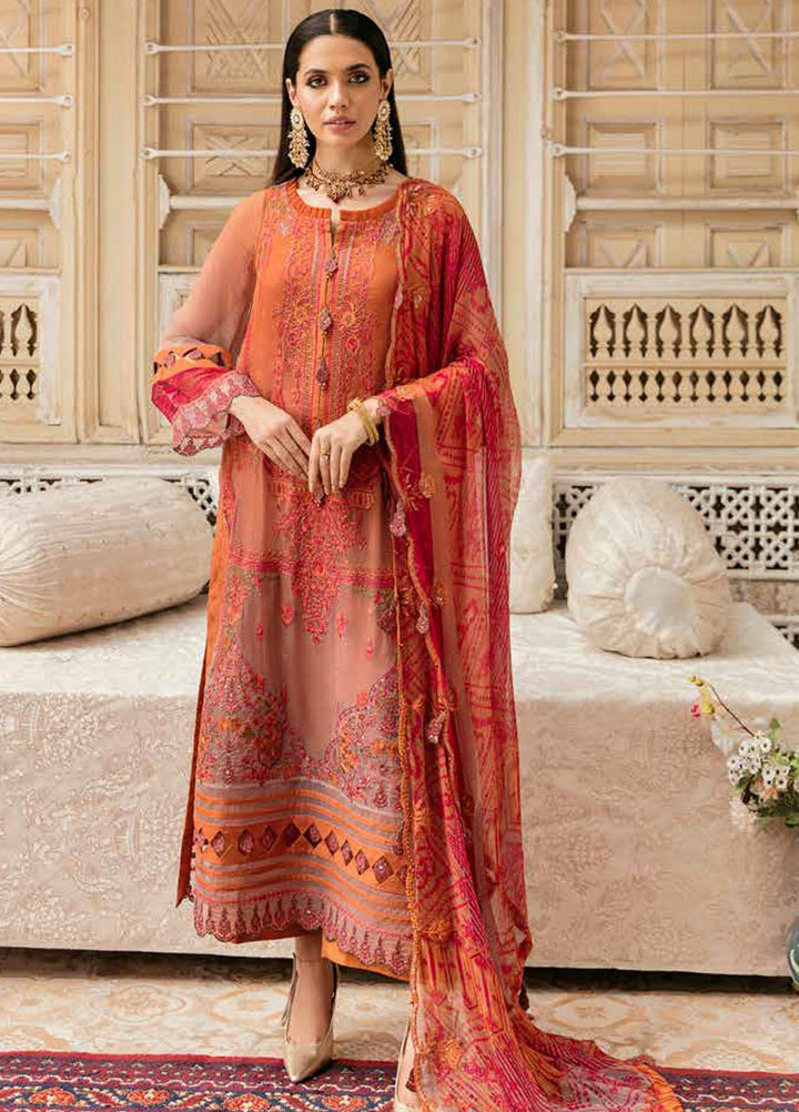 Vasl by Charizma Embroidered Chiffon Suits Unstitched 3 Piece CRZ22V VSL-12 - Luxury Collection