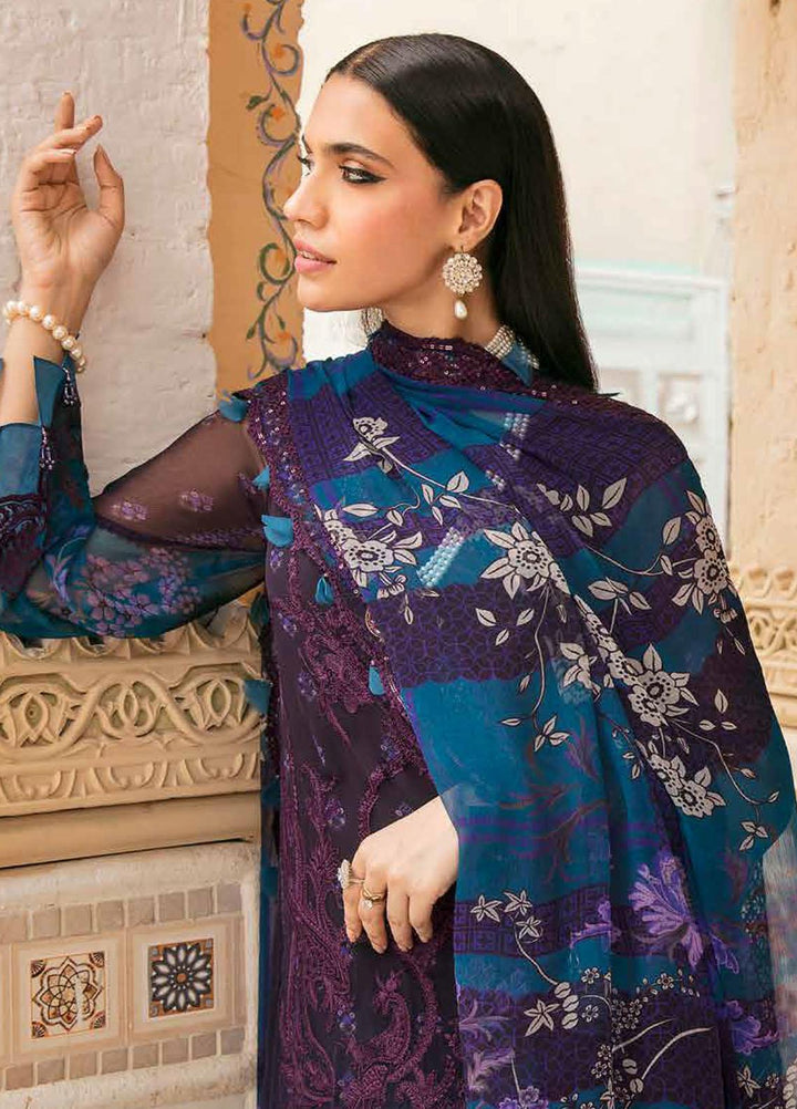 Vasl by Charizma Embroidered Chiffon Suits Unstitched 3 Piece CRZ22V VSL-14 - Luxury Collection