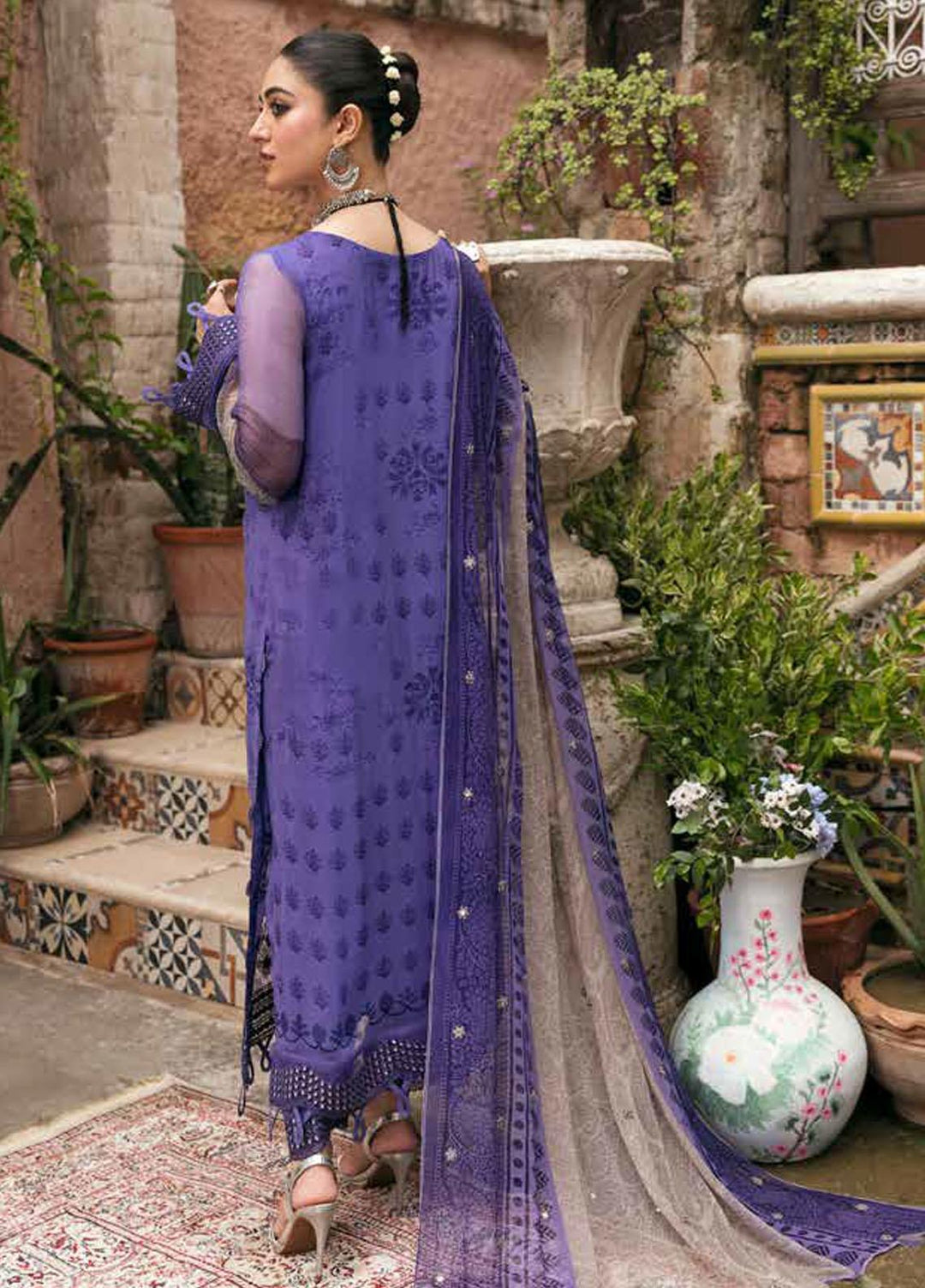 Vasl by Charizma Embroidered Chiffon Suits Unstitched 3 Piece CRZ22V VSL-15 - Luxury Collection