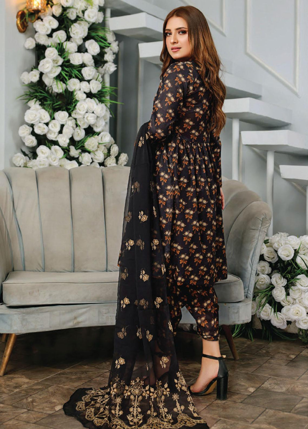 Vasl by Humdum Embroidered Lawn Suits Unstitched 3 Piece HD23VSL D-01 - Summer Collection