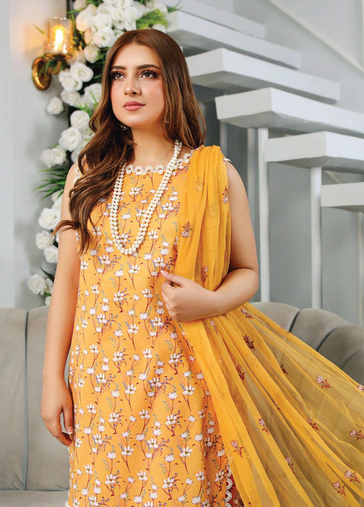 Vasl by Humdum Embroidered Lawn Suits Unstitched 3 Piece HD23VSL D-02 - Summer Collection