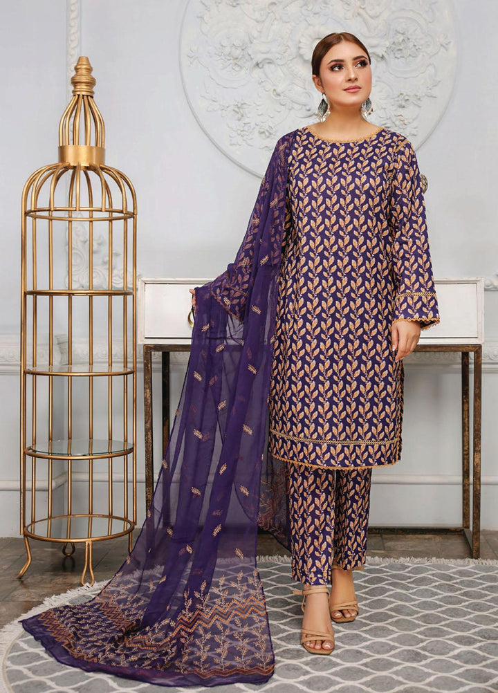 Vasl by Humdum Embroidered Lawn Suits Unstitched 3 Piece HD23VSL D-04 - Summer Collection