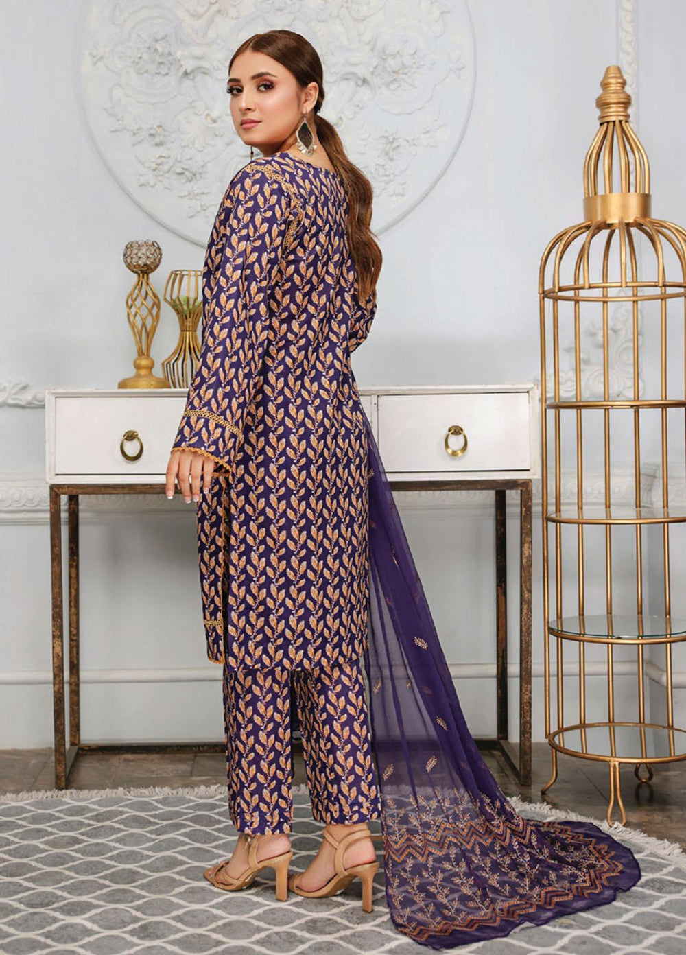 Vasl by Humdum Embroidered Lawn Suits Unstitched 3 Piece HD23VSL D-04 - Summer Collection