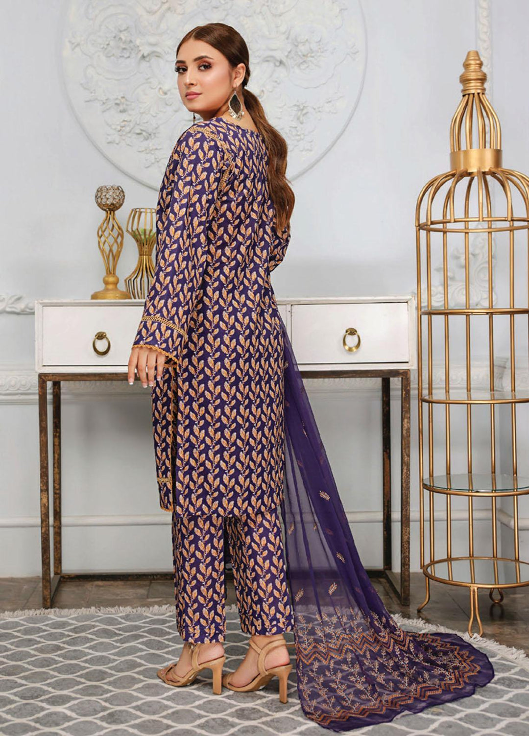 Vasl by Humdum Embroidered Lawn Suits Unstitched 3 Piece HD23VSL D-04 - Summer Collection