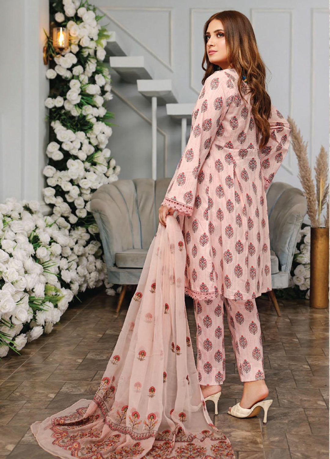 Vasl by Humdum Embroidered Lawn Suits Unstitched 3 Piece HD23VSL D-05 - Summer Collection