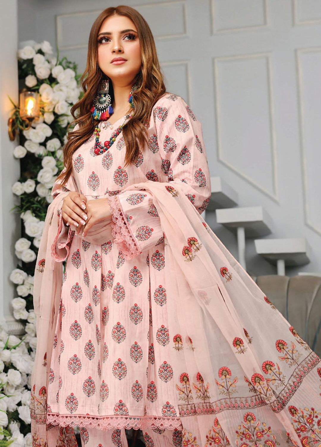 Vasl by Humdum Embroidered Lawn Suits Unstitched 3 Piece HD23VSL D-05 - Summer Collection