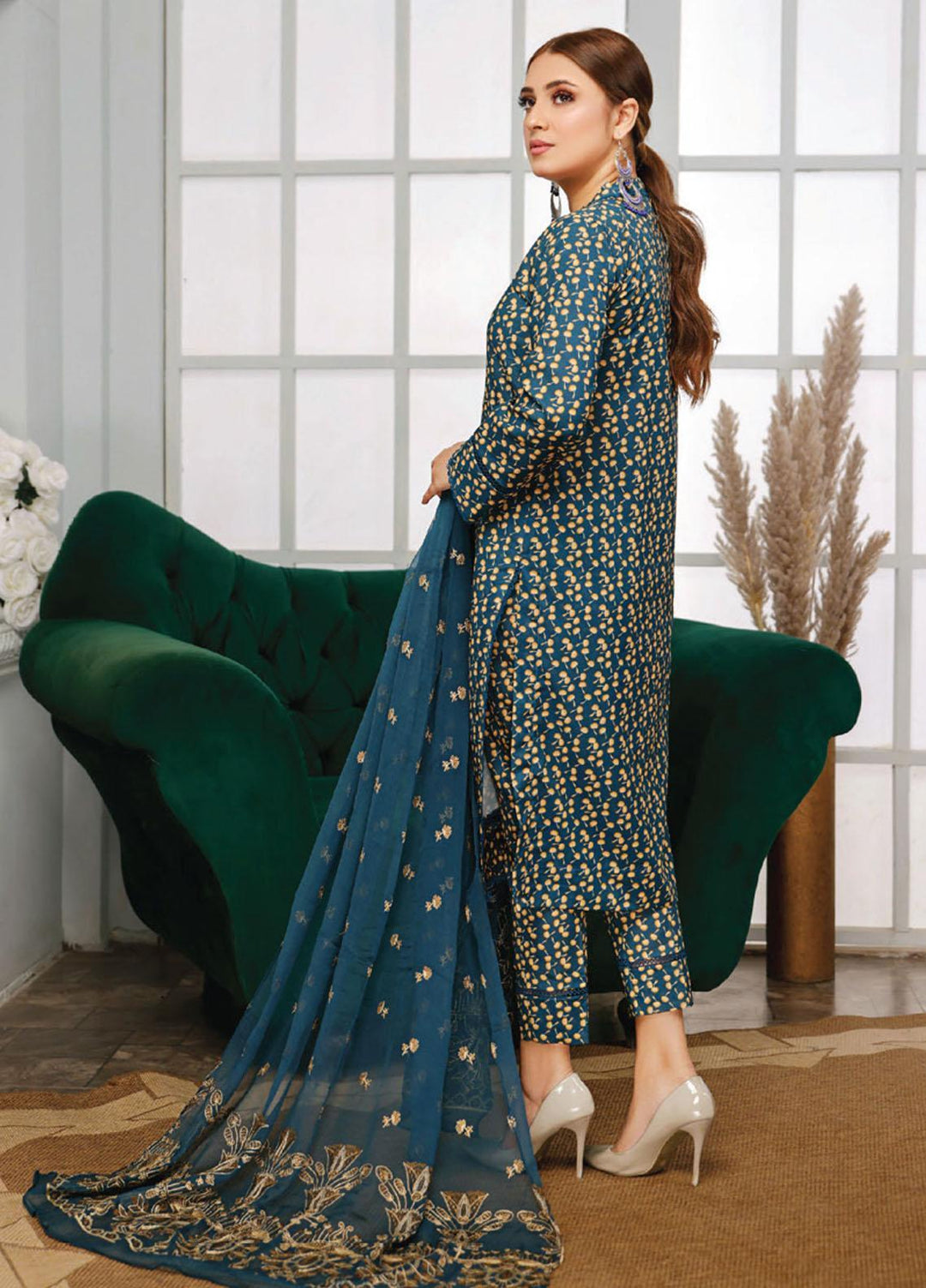 Vasl by Humdum Embroidered Lawn Suits Unstitched 3 Piece HD23VSL D-08 - Summer Collection