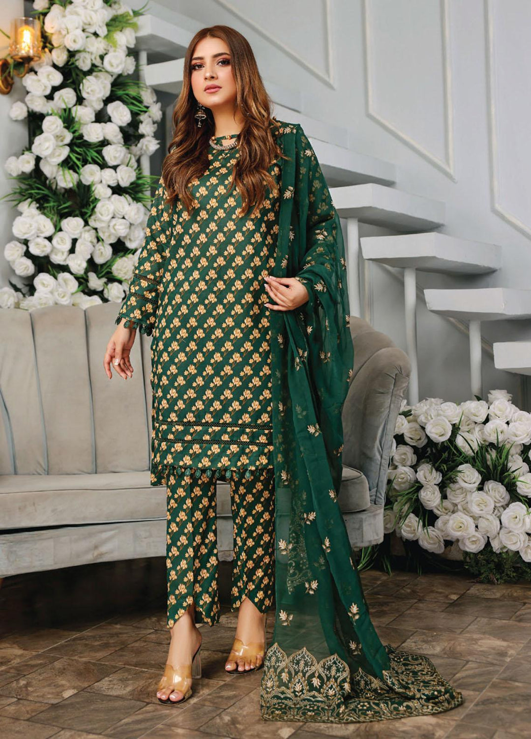 Vasl by Humdum Embroidered Lawn Suits Unstitched 3 Piece HD23VSL D-09 - Summer Collection