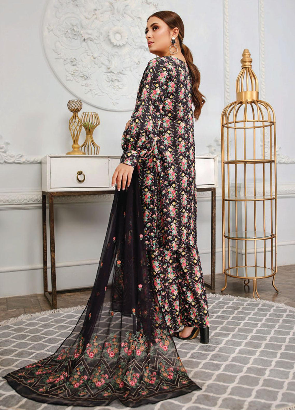 Vasl by Humdum Embroidered Lawn Suits Unstitched 3 Piece HD23VSL D-10 - Summer Collection
