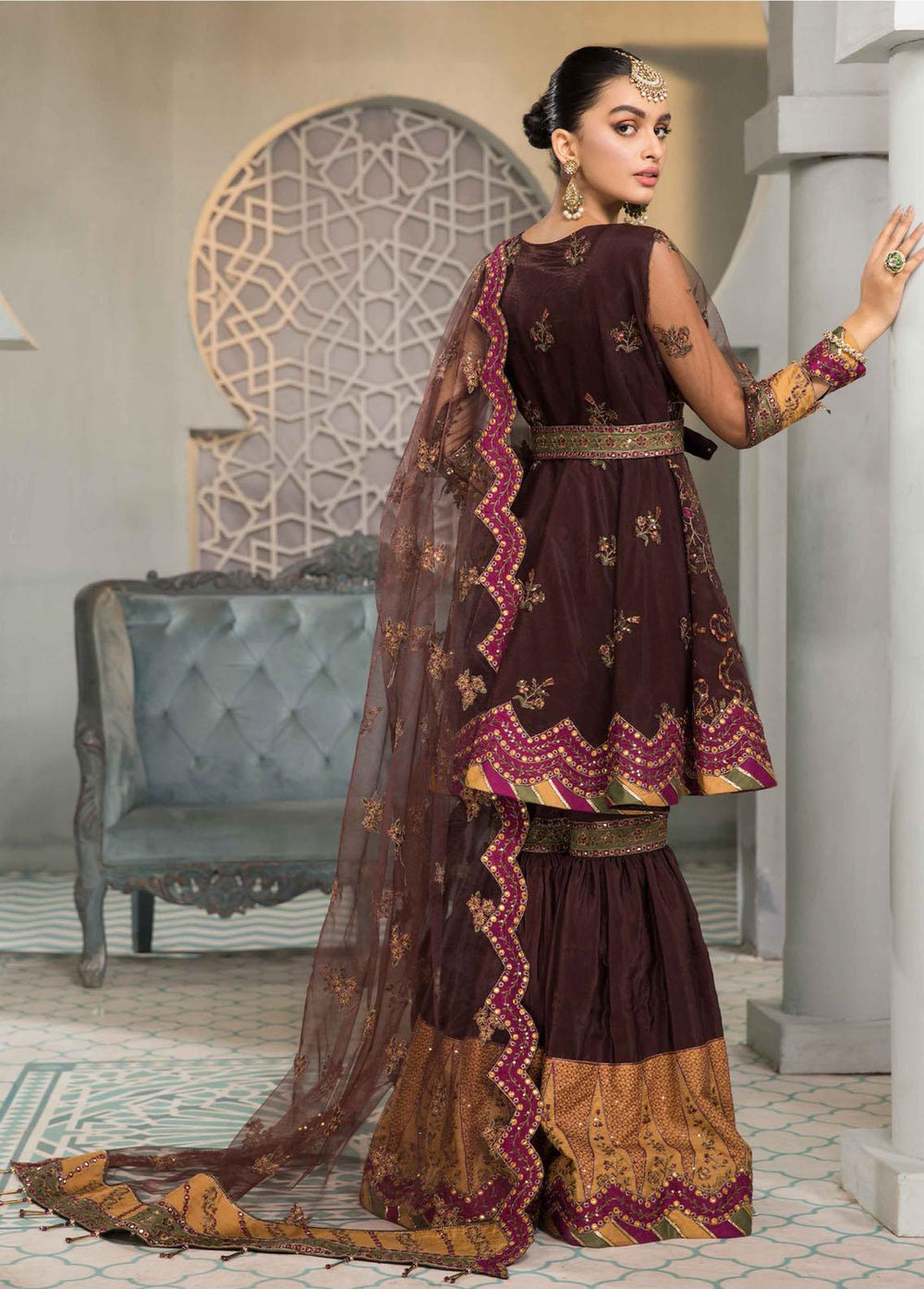 Vasl-e-Meeras By Alizeh Fashion Embroidered Net Suits Unstitched 3 Piece AFB22VM 12 Rajwari - Festive Collection
