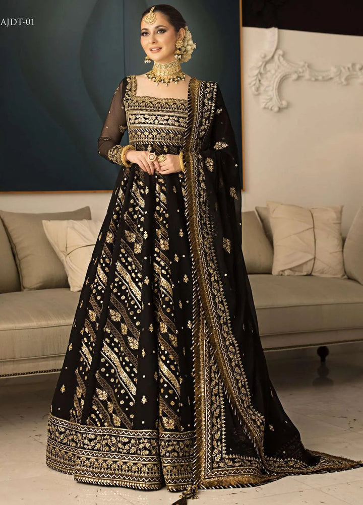 Vasl-e-Yaar By Asim Jofa Embroidered Chiffon Unstitched Suit 3 Piece AJ23VY AJVY-01 - Luxury Festive Collection