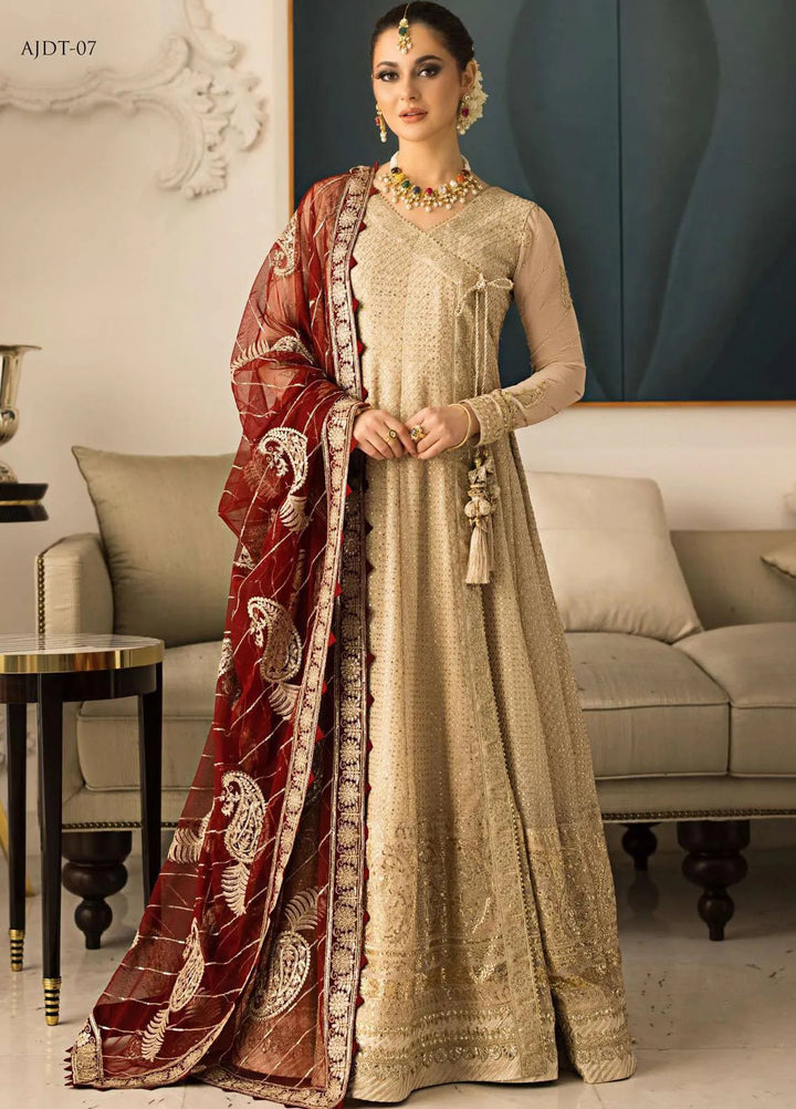 Vasl-e-Yaar By Asim Jofa Embroidered Chiffon Unstitched Suit 3 Piece AJ23VY AJVY-07 - Luxury Festive Collection