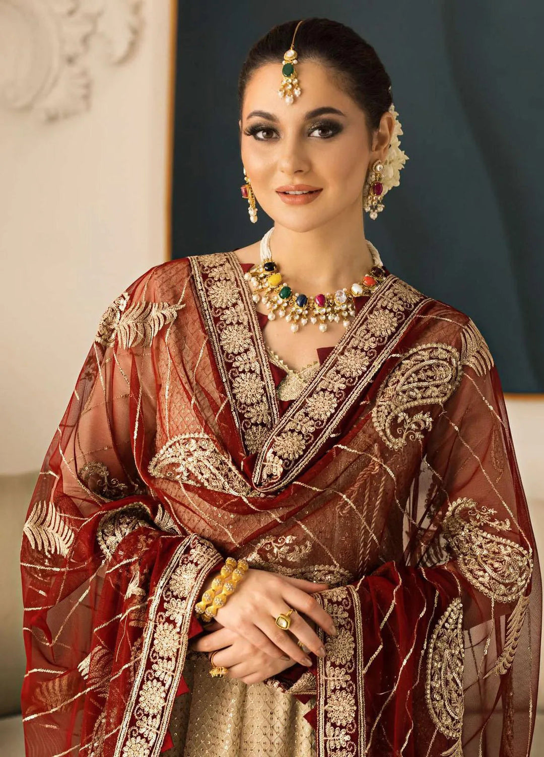 Vasl-e-Yaar By Asim Jofa Embroidered Chiffon Unstitched Suit 3 Piece AJ23VY AJVY-07 - Luxury Festive Collection