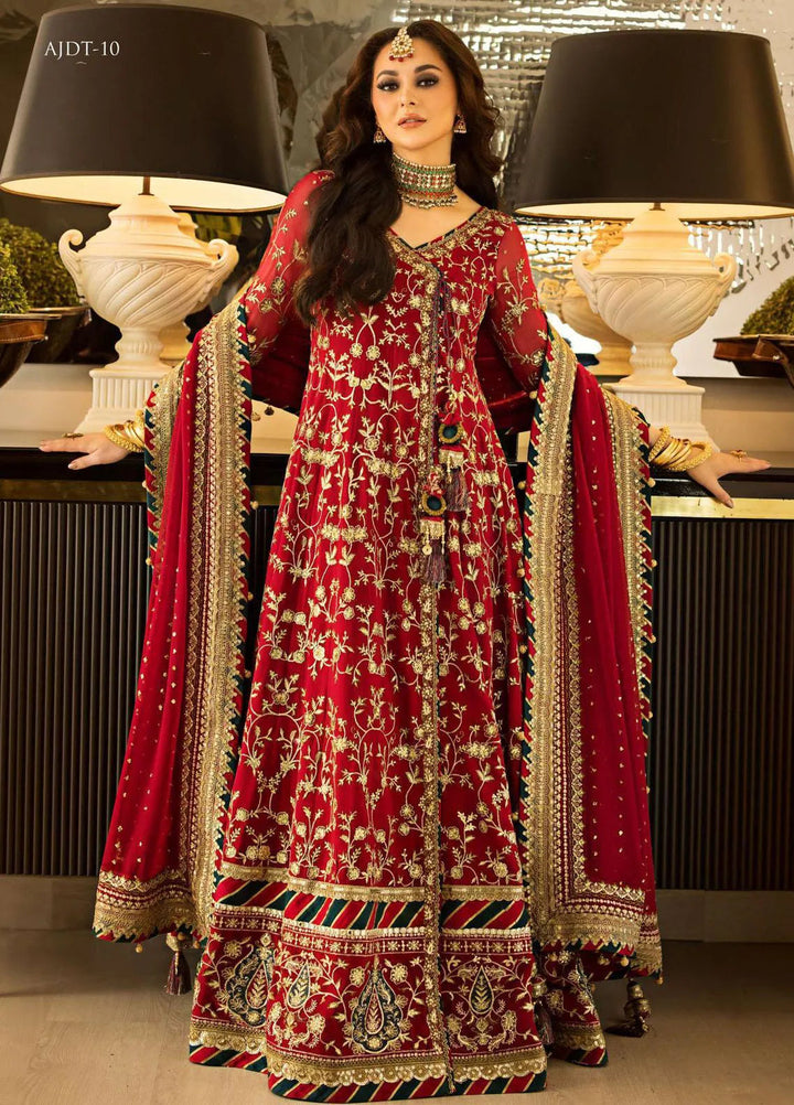 Vasl-e-Yaar By Asim Jofa Embroidered Chiffon Unstitched Suit 3 Piece AJ23VY AJVY-10 - Luxury Festive Collection