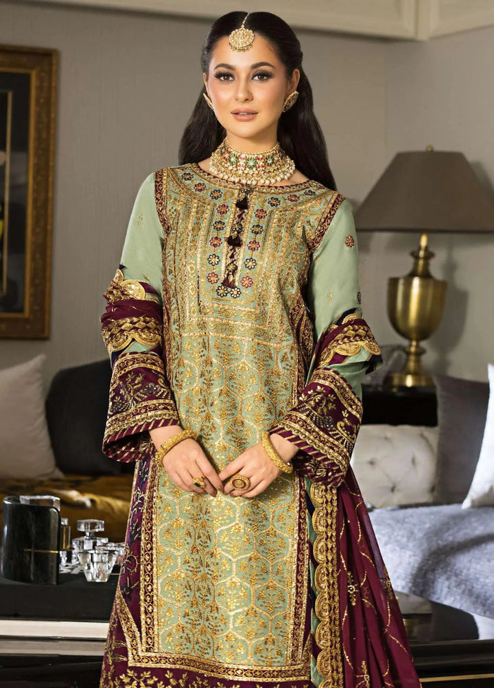 Vasl-e-Yaar By Asim Jofa Embroidered Cotton Silk Unstitched Suit 3 Piece AJ23VY AJVY-06 - Luxury Festive Collection