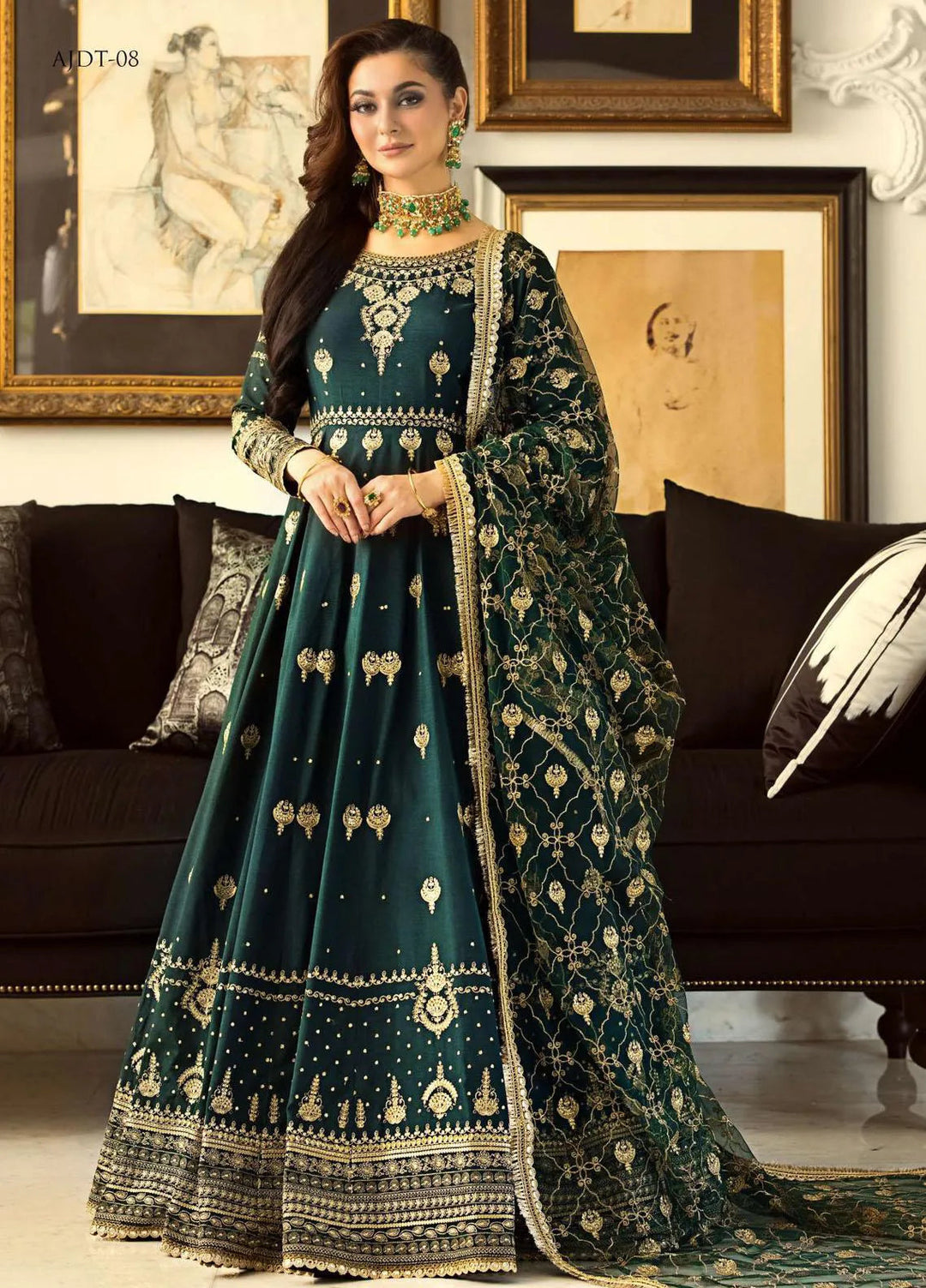 Vasl-e-Yaar By Asim Jofa Embroidered Raw Silk Unstitched Suit 3 Piece AJ23VY AJVY-08 - Luxury Festive Collection