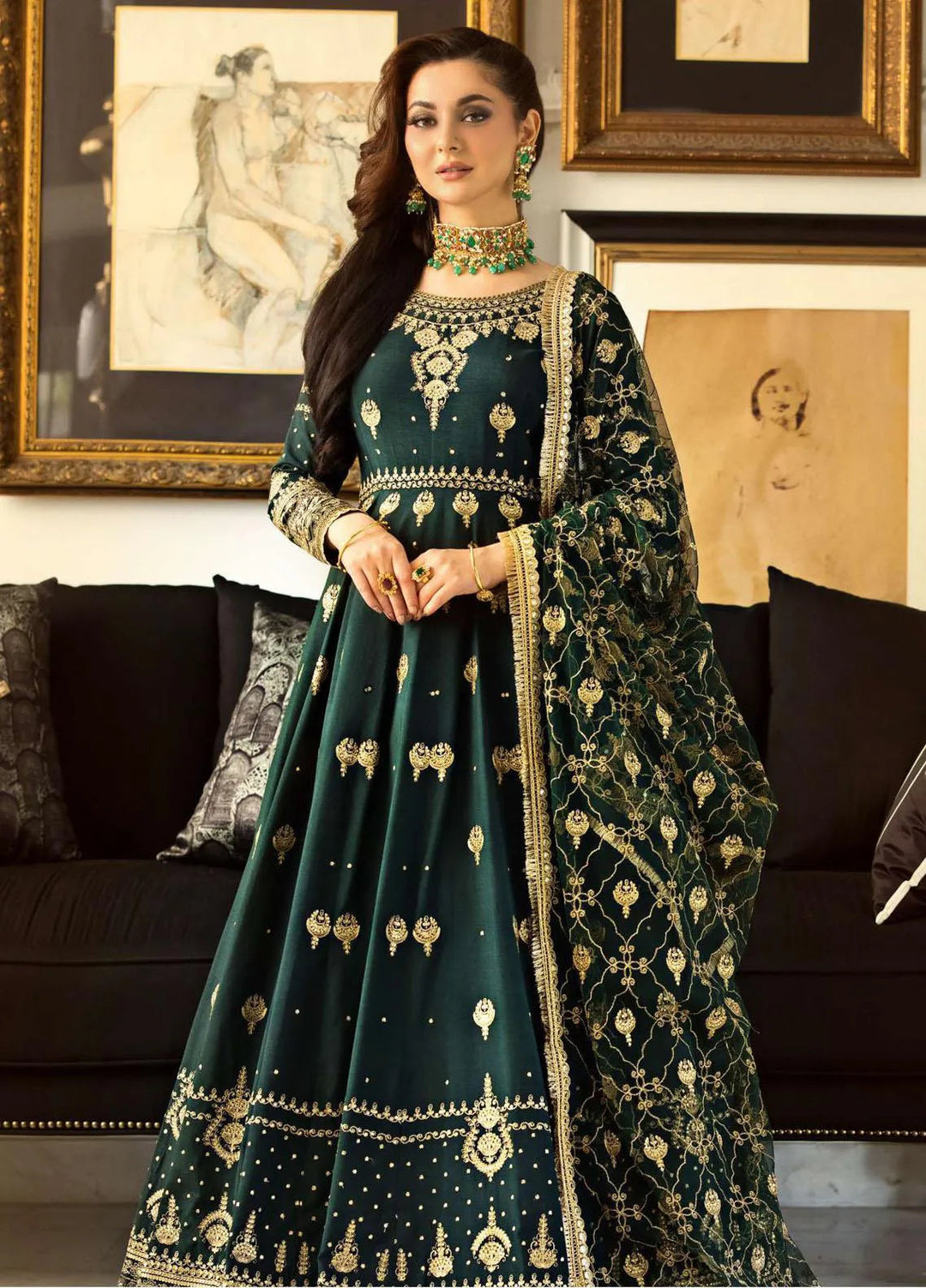 Vasl-e-Yaar By Asim Jofa Embroidered Raw Silk Unstitched Suit 3 Piece AJ23VY AJVY-08 - Luxury Festive Collection