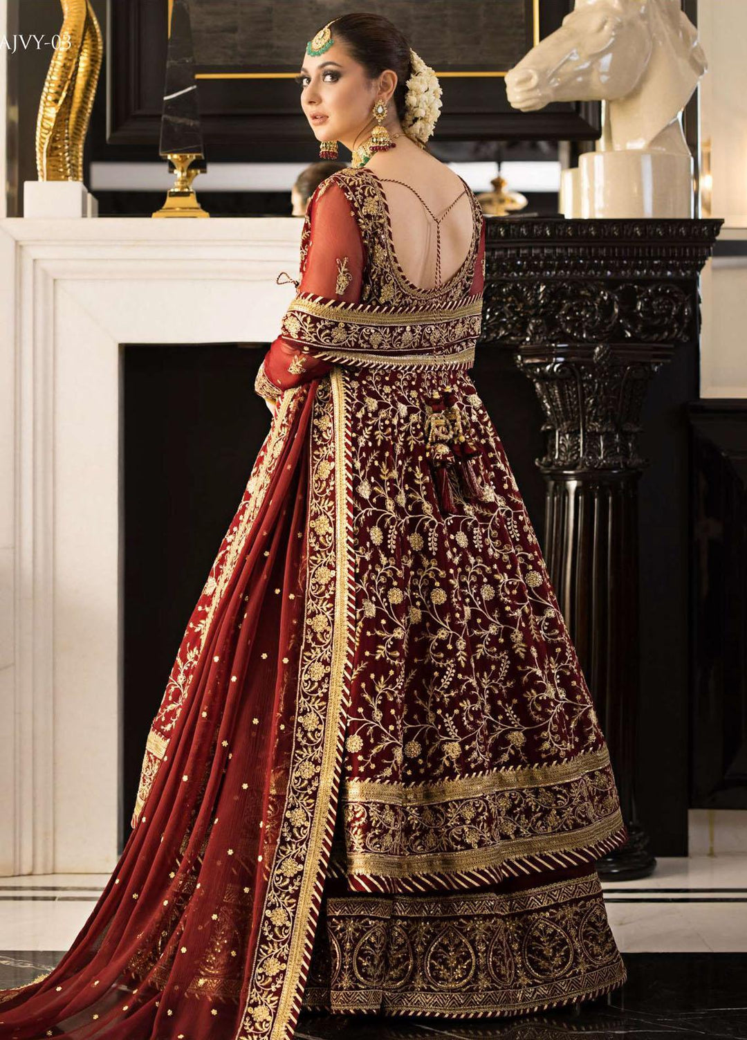 Vasl-e-Yaar By Asim Jofa Embroidered Chiffon Suits Unstitched 3 Piece AJ23VY AJVY-03 - Luxury Festive Collection