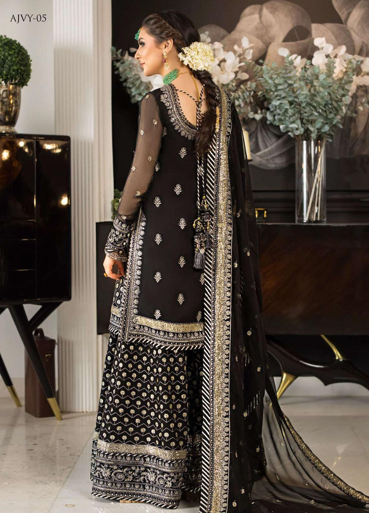 Vasl-e-Yaar By Asim Jofa Embroidered Chiffon Suits Unstitched 3 Piece AJ23VY AJVY-05 - Luxury Festive Collection