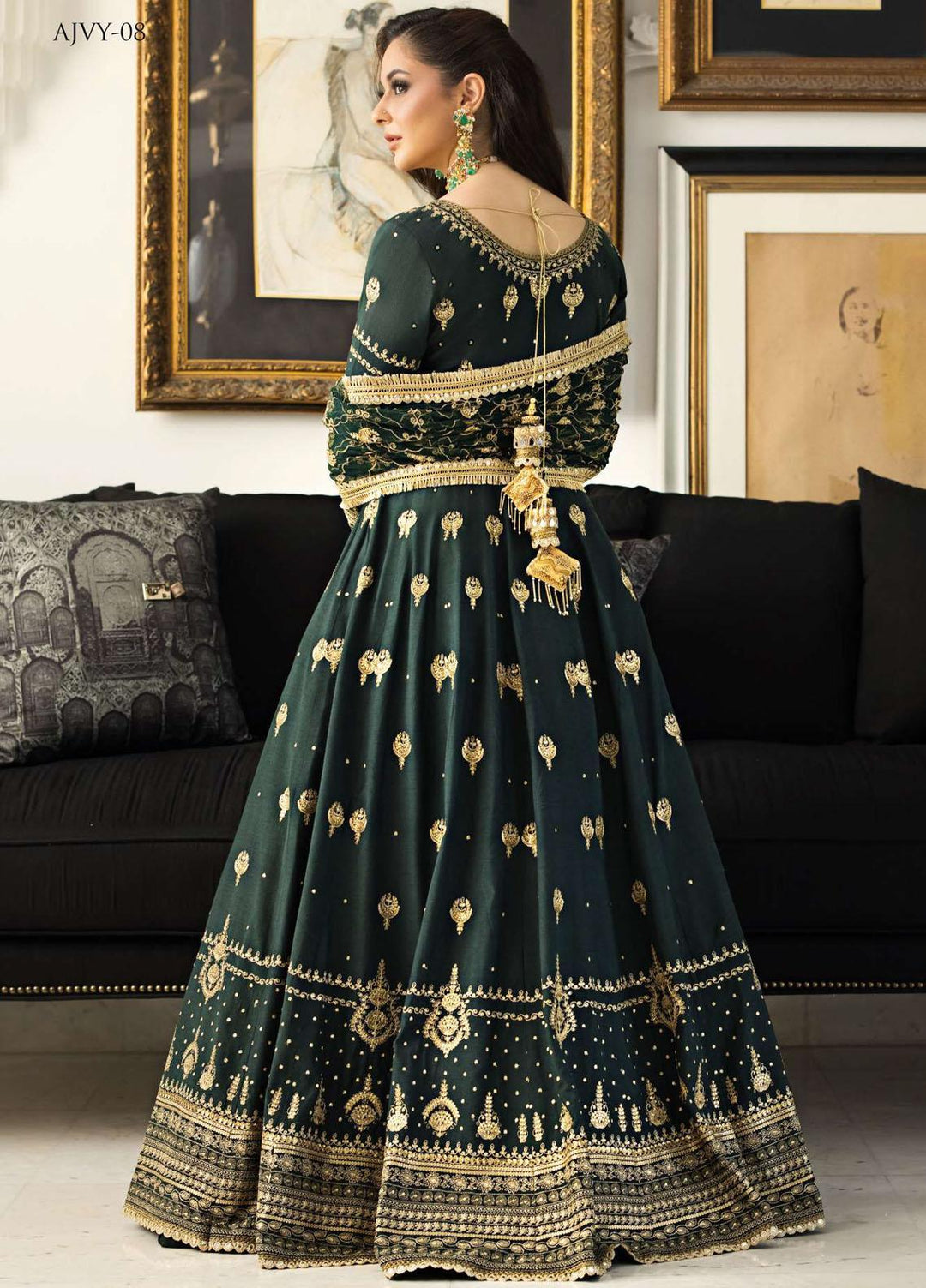 Vasl-e-Yaar By Asim Jofa Embroidered Raw Silk Suits Unstitched 3 Piece AJ23VY AJVY-08 - Luxury Festive Collection