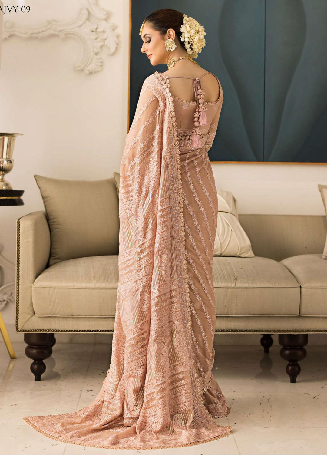 Vasl-e-Yaar By Asim Jofa Embroidered Raw Silk Suits Unstitched 3 Piece AJ23VY AJVY-09 - Luxury Festive Collection