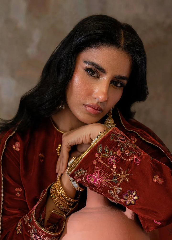 Velmor by Seran Embroidered Velvet Suit Unstitched 3 Piece SRN24VF Arrin - Formal Collection