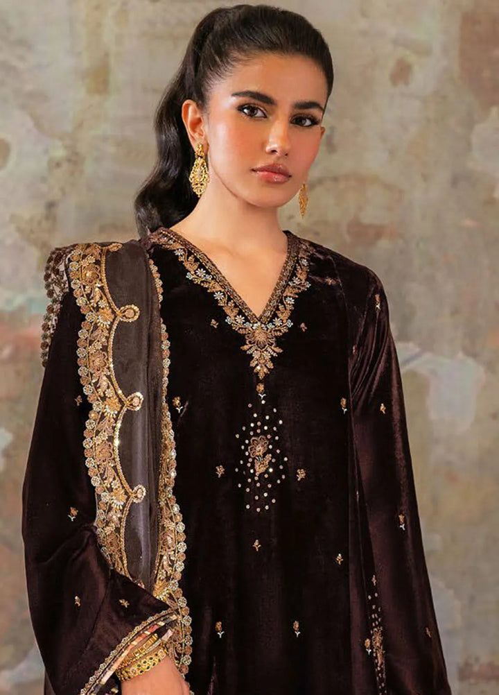 Velmor by Seran Embroidered Velvet Suit Unstitched 3 Piece SRN24VF Emera - Formal Collection