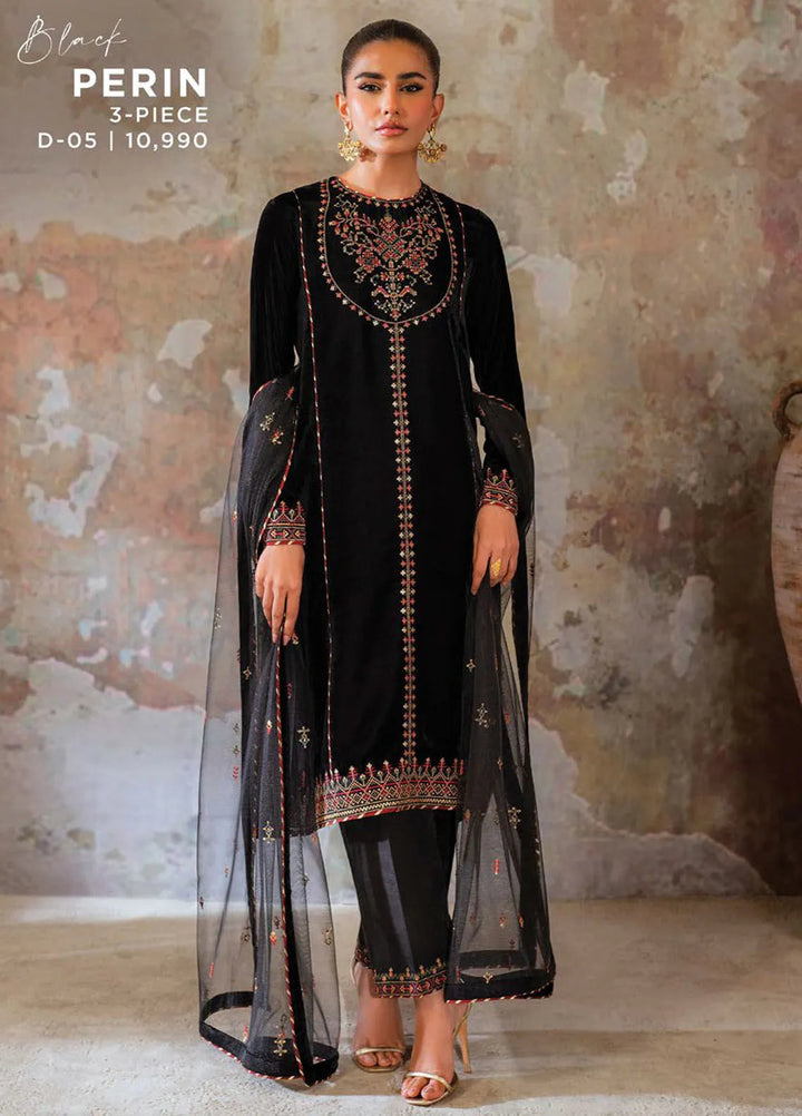 Velmor by Seran Embroidered Velvet Suit Unstitched 3 Piece SRN24VF Perin - Formal Collection