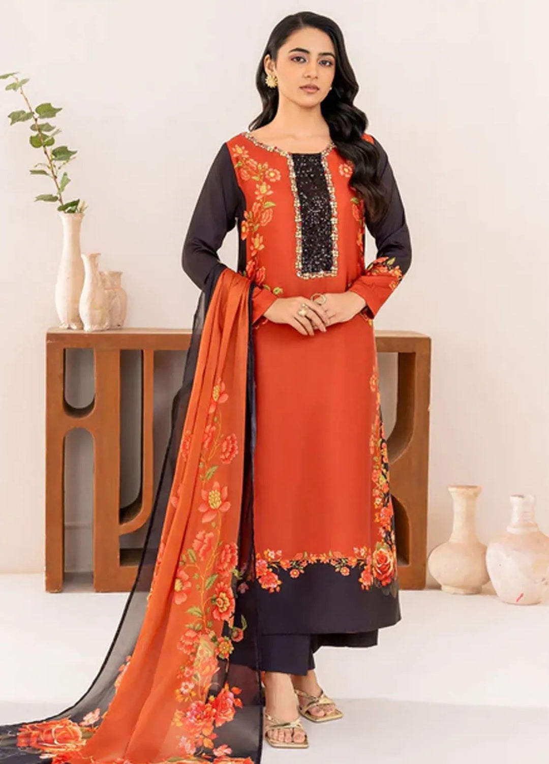 Velora by Stitch Vibes Pret Printed Charmeuse 3 Piece Suit Sienna Grace