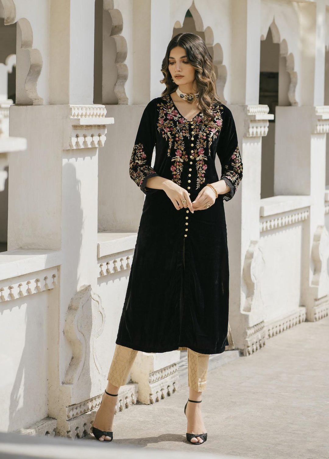 Naayas Pret Embroidered Velvet 2 Piece Suit Gaia