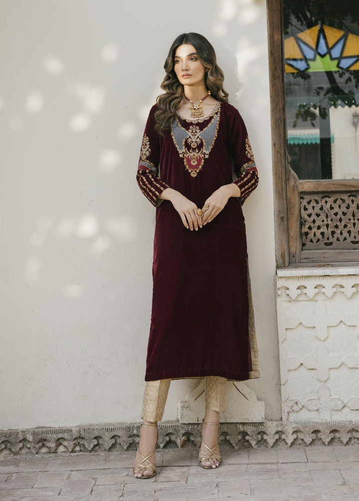 Naayas Pret Embroidered Velvet 2 Piece Suit Monochrome