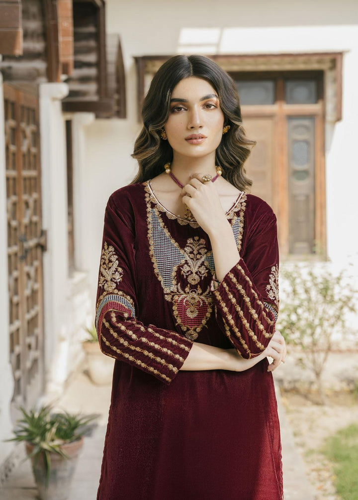 Naayas Pret Embroidered Velvet 2 Piece Suit Monochrome