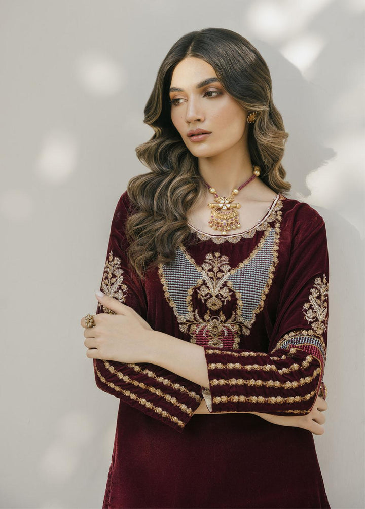 Naayas Pret Embroidered Velvet 2 Piece Suit Monochrome