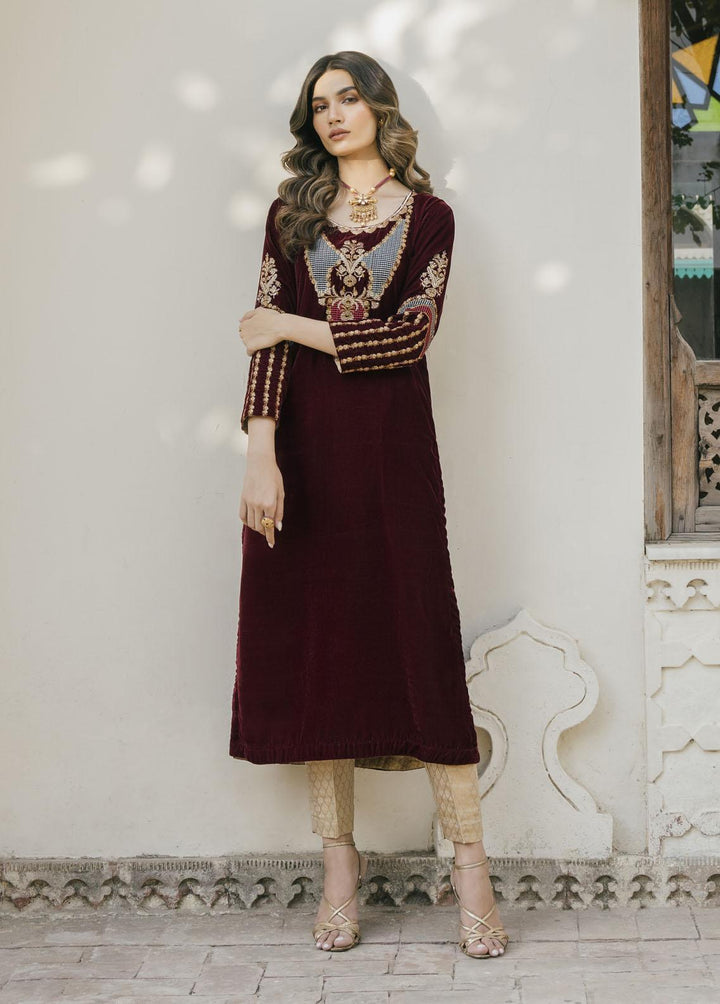 Naayas Pret Embroidered Velvet 2 Piece Suit Monochrome