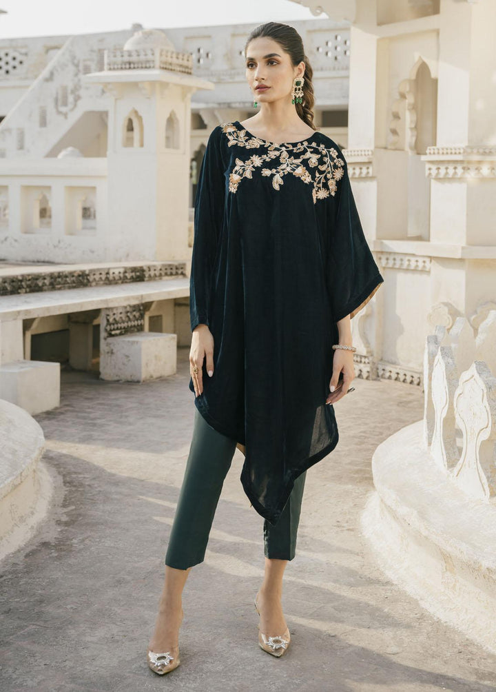 Naayas Pret Embroidered Velvet 2 Piece Suit Teal hues